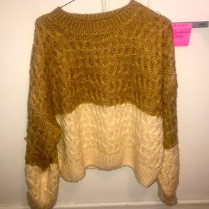 Cable knit neutral sweater